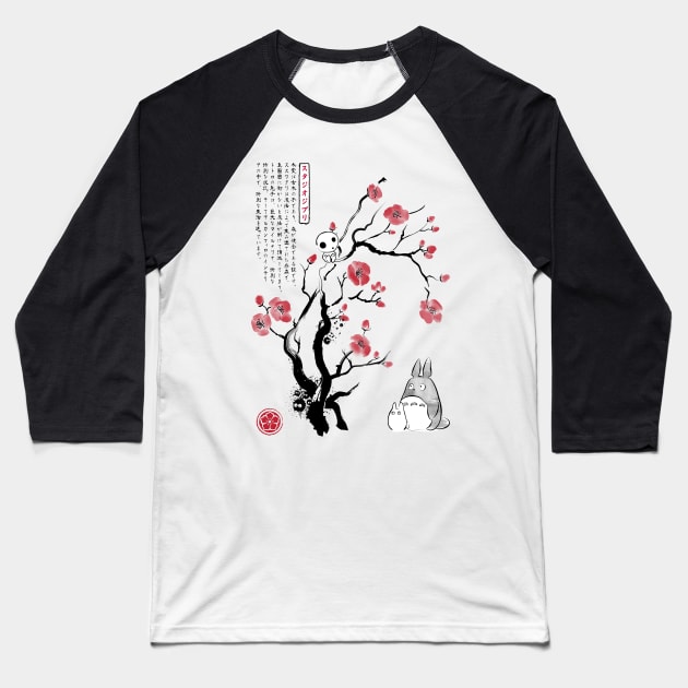 Spirits sumi e Baseball T-Shirt by DrMonekers